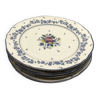 Assiettes plates motif fleurs