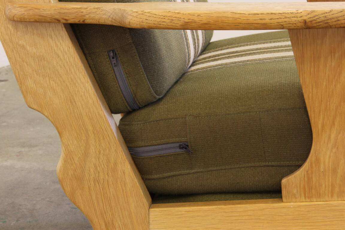 Vintage 1960s Danish low back lounge chairs in light oak, Henning Kjærnulf style