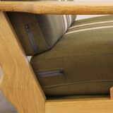 Vintage 1960s Danish low back lounge chairs in light oak, Henning Kjærnulf style