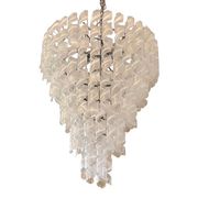 Transparent and White “Ricci” Murano Glass Chandelier