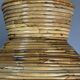 Midcentury pair pencil rattan large ( 62 cm ) pendants, Italy 1970s