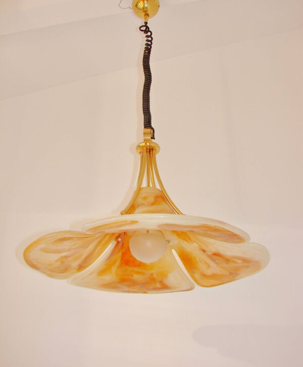Suspension Tulip Cosack, années 1970, laiton, 60 cm, E27