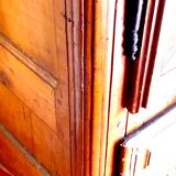 Bridal wardrobe with gendarme hat in solid cherry wood 18th century