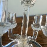 Chandelier, candelabra in bubbled blown glass