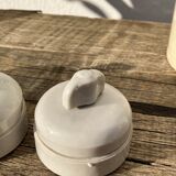 3 electric switches ceramic 20-30s vintage white