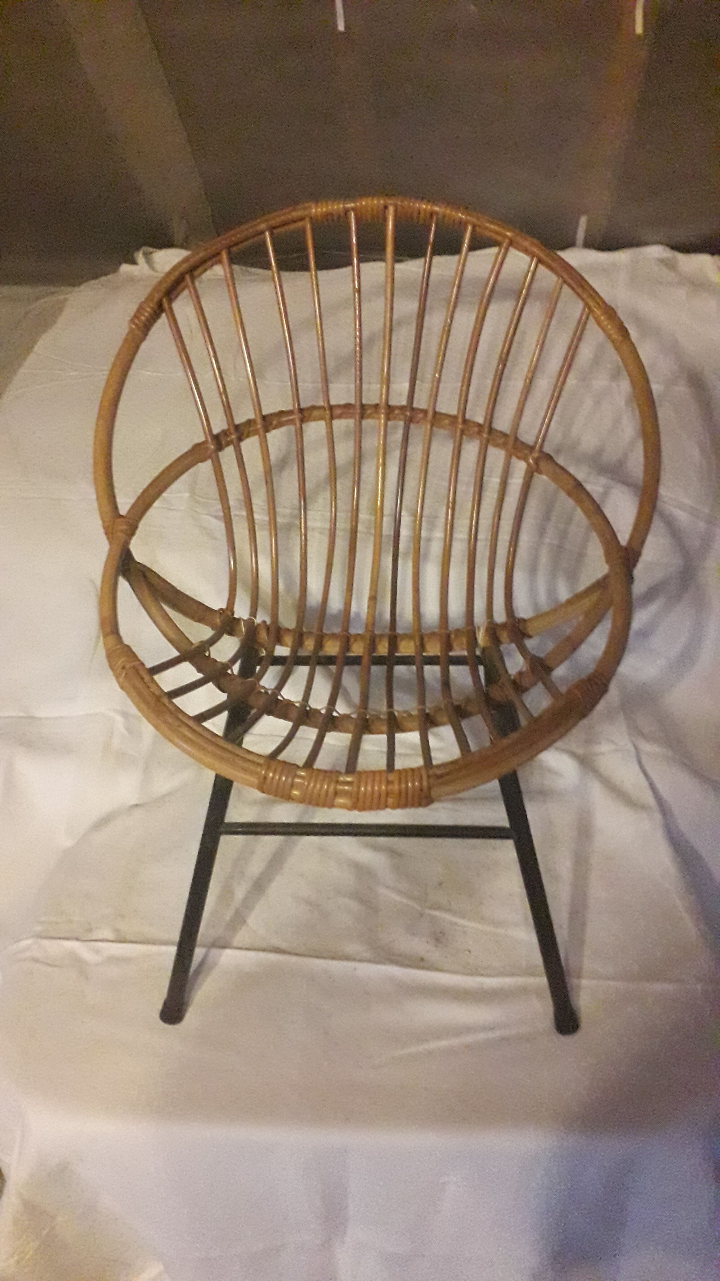 Wicker armchair year 50