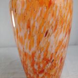 Orange multicolored glass vase, 70s