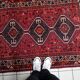 1930s Handmade Wool Rug with Three Medallions, 114 × 159 cm - 1C1294
