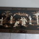 Table chinoise laquée ivoire et nacre pied pliant