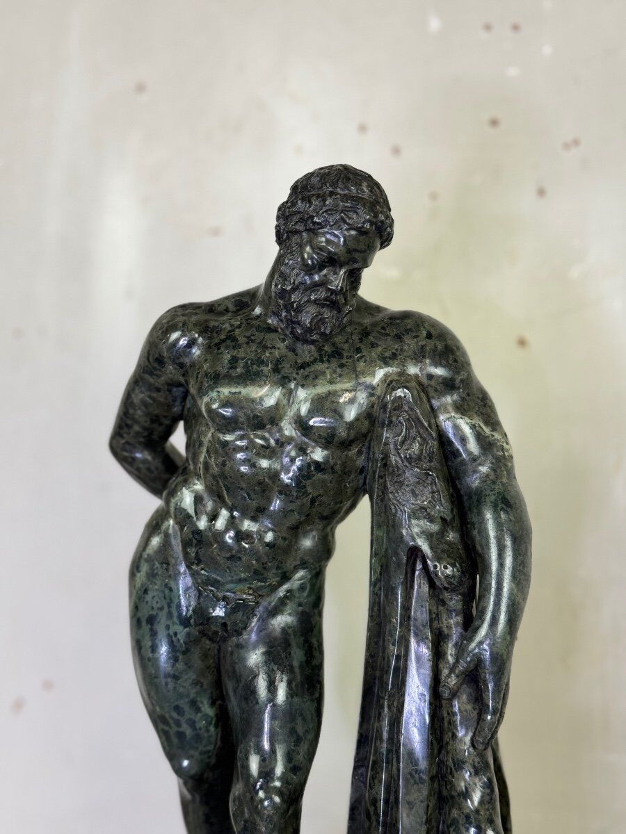 After the Farnese Hercules, a serpentine marble sculpture, a souvenir of the Grand Tour