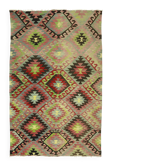 Kilim Turc Yoruk Vintage 178x284 cm Geometrique Beige et Rouge