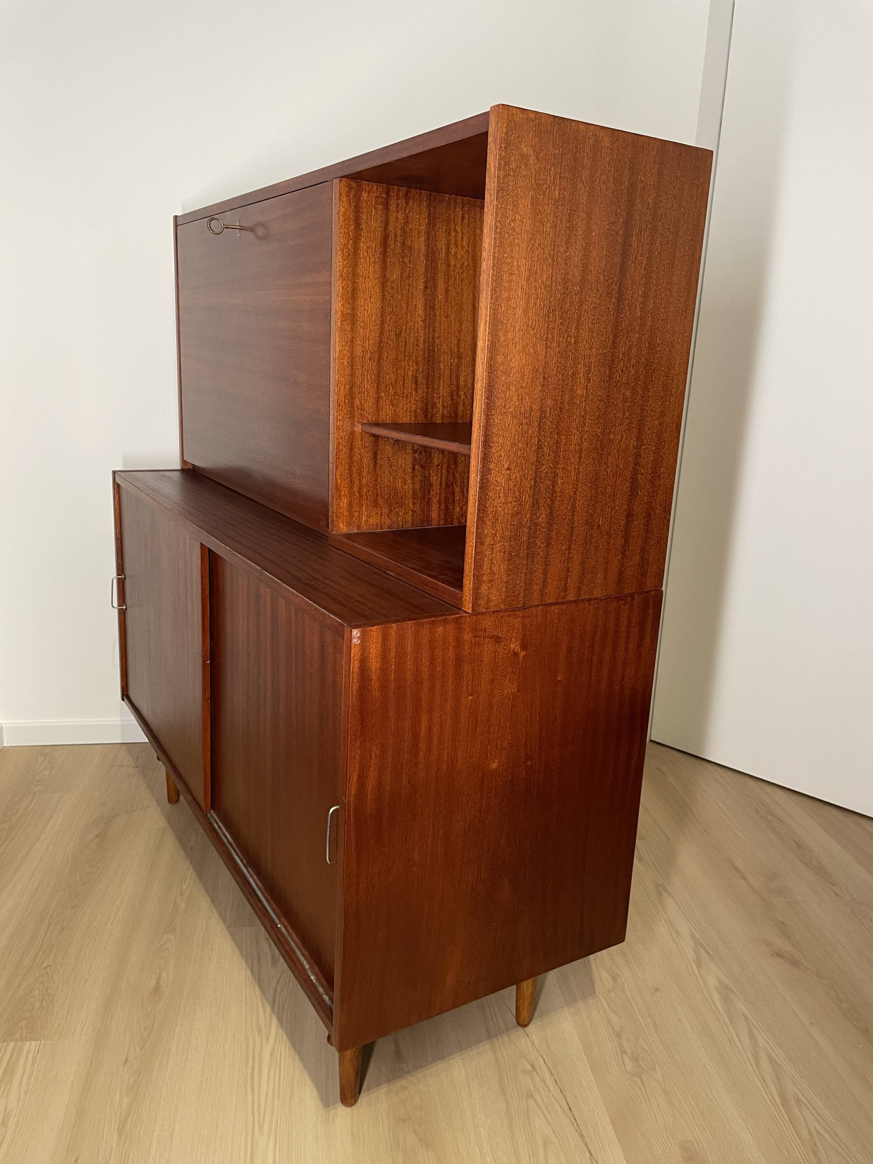 Vintage 1950s bar cabinet / Eastern European modernist sideboard