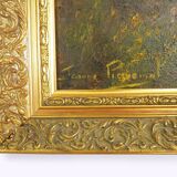 Great oil on canvas by Jeanne Piquemal. Ariegean painter. Year 50 70