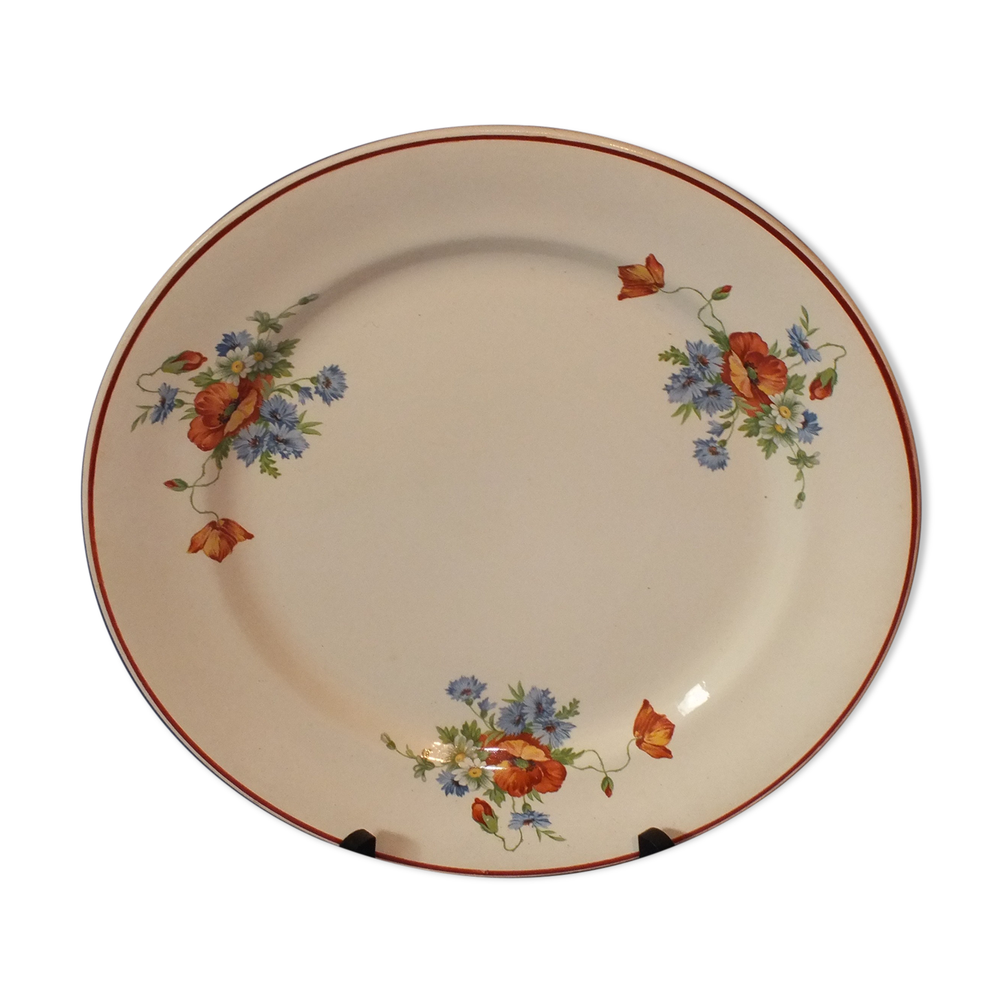 Vintage round dish in earthenware from Salins France - 29 cms