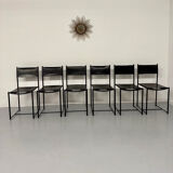 6 chaises en cuir « 101 » design italien Belotti Alias 1980 vintage