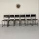 6 leather chairs "101" Italian design Belotti Alias 1980 vintage