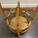 Vintage bamboo rattan server, 1950s