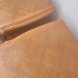 Pair of Louis xv style bedside tables in cherry wood, 3 drawers