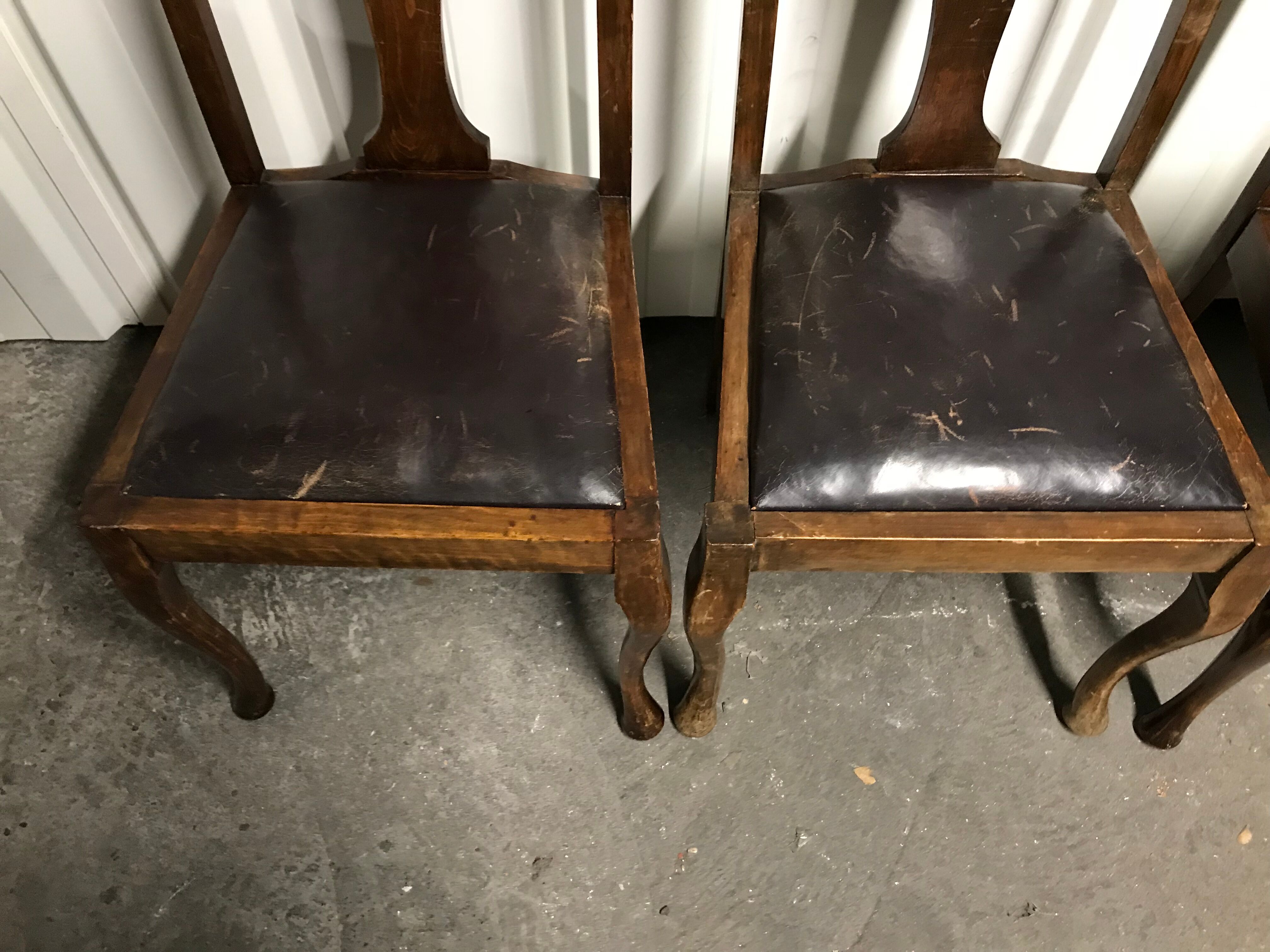 4 english chairs leather suite