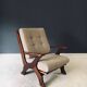 Rustic X Frame Lounge Chairs, Belgium, 1950s, Set of 2