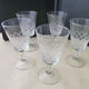 Set de 5 verres à vin en verre décor gravé croisillons