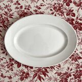 Plat ovale blanc en terre de fer Digoin et Sarreguemines