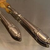 Salad set sleeves in silver decoration row of pearls Louis XVI style