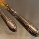 Salad set sleeves in silver decoration row of pearls Louis XVI style