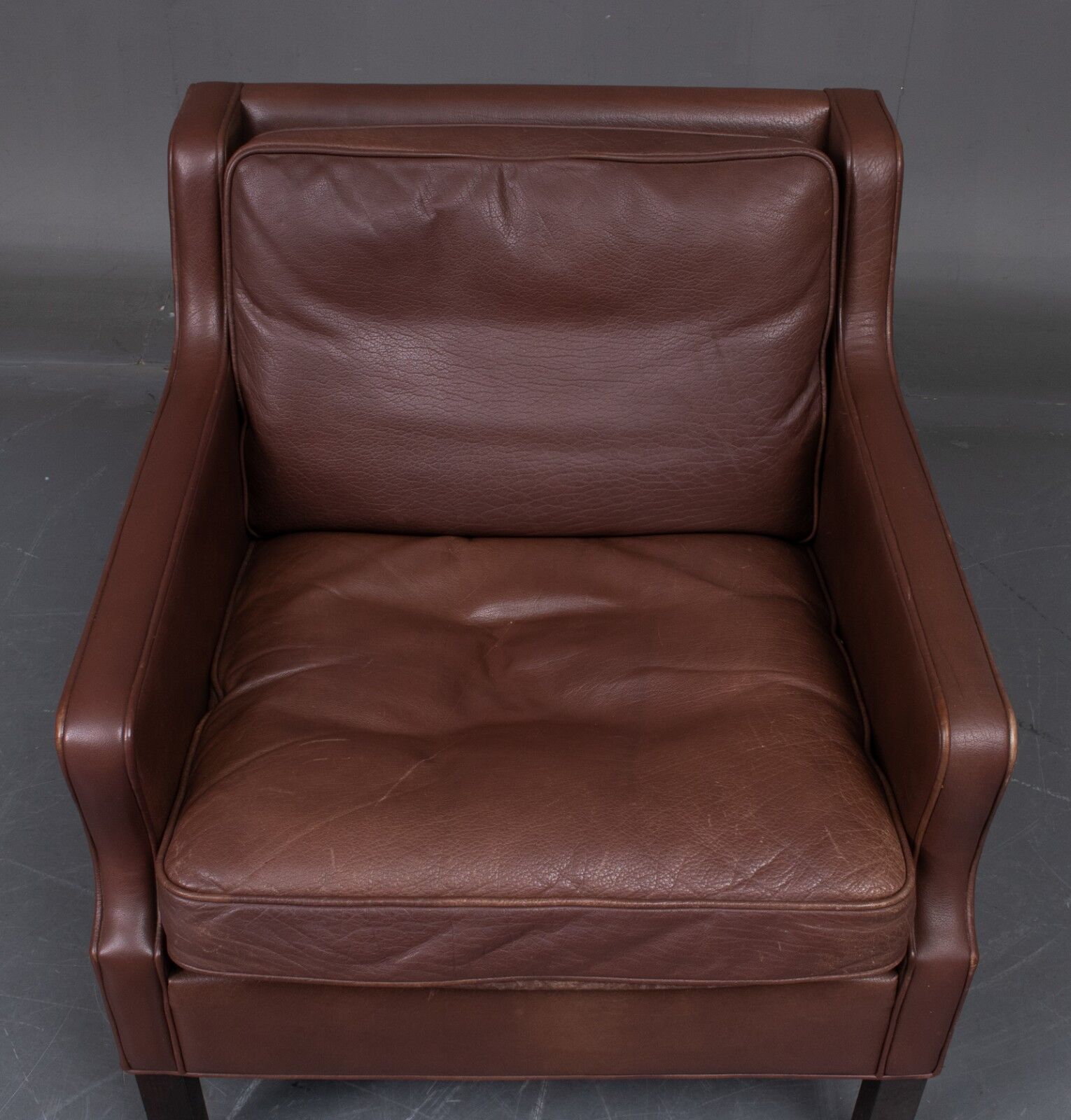 Three-seater leather sofa and one-seater armchair, scandinavian style