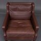 Three-seater leather sofa and one-seater armchair, scandinavian style