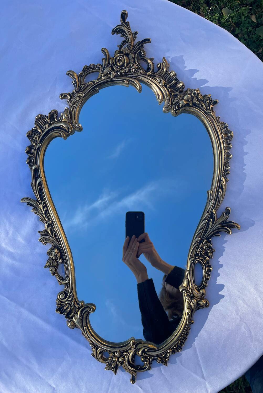 Miroir en bronze, XXème s.
