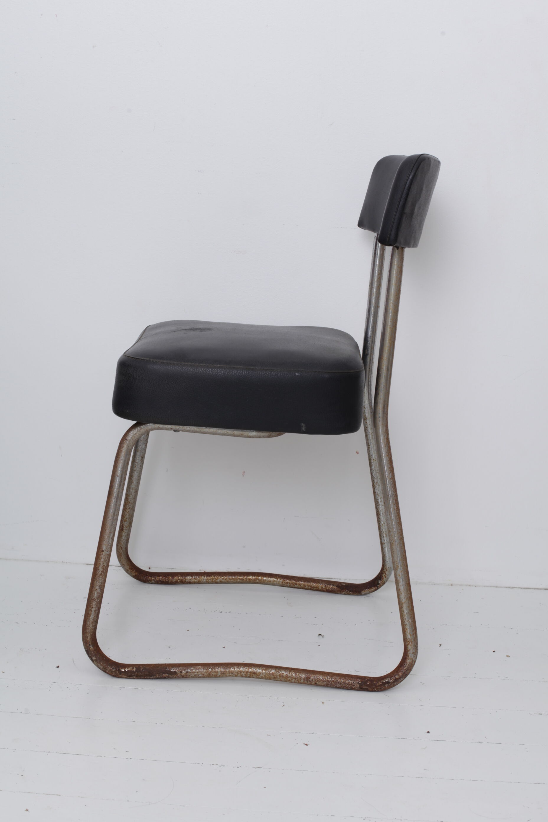Black skai chair soft back