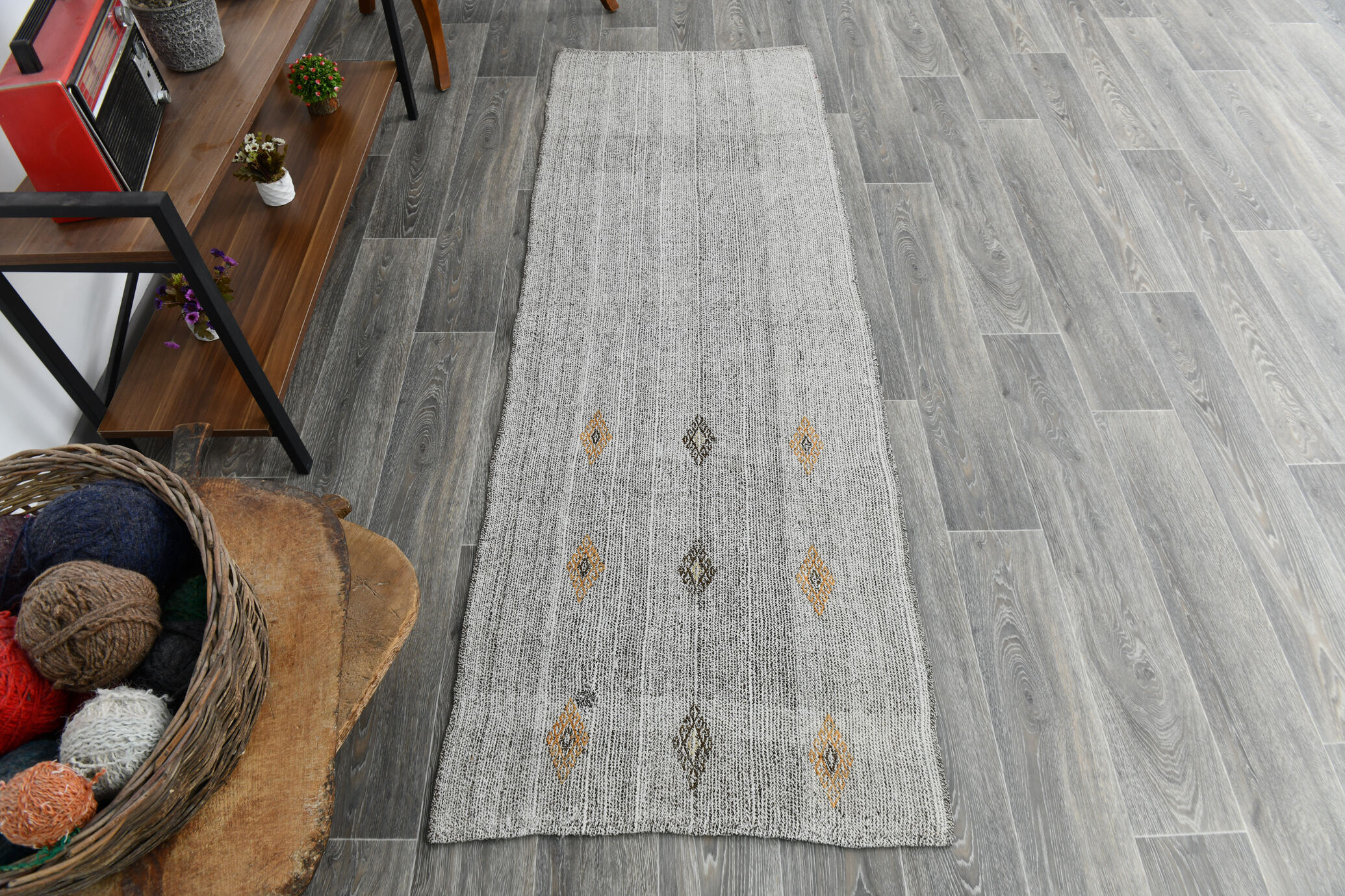 2x7 short turkish vintage runner rug 73x212cm