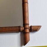 Turned wooden mirror in imitation of bamboo, from the 20s-30s, 54 x 65 cm