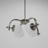Bauhaus nickel-plated chandelier, 1930s