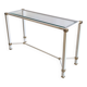 Iconic white console with designer spacer, signed Pierre Vandel Paris