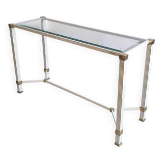 Iconique console blanche à entretoise design, signée Pierre Vandel Paris