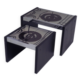 Set of 2 tiled nesting side tables