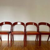 Set of 4 Baumann caned gondola chairs