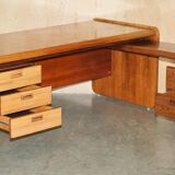 Mid-century modern right-angle desk in Brazilian wood.