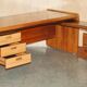 Mid-century modern right-angle desk in Brazilian wood.