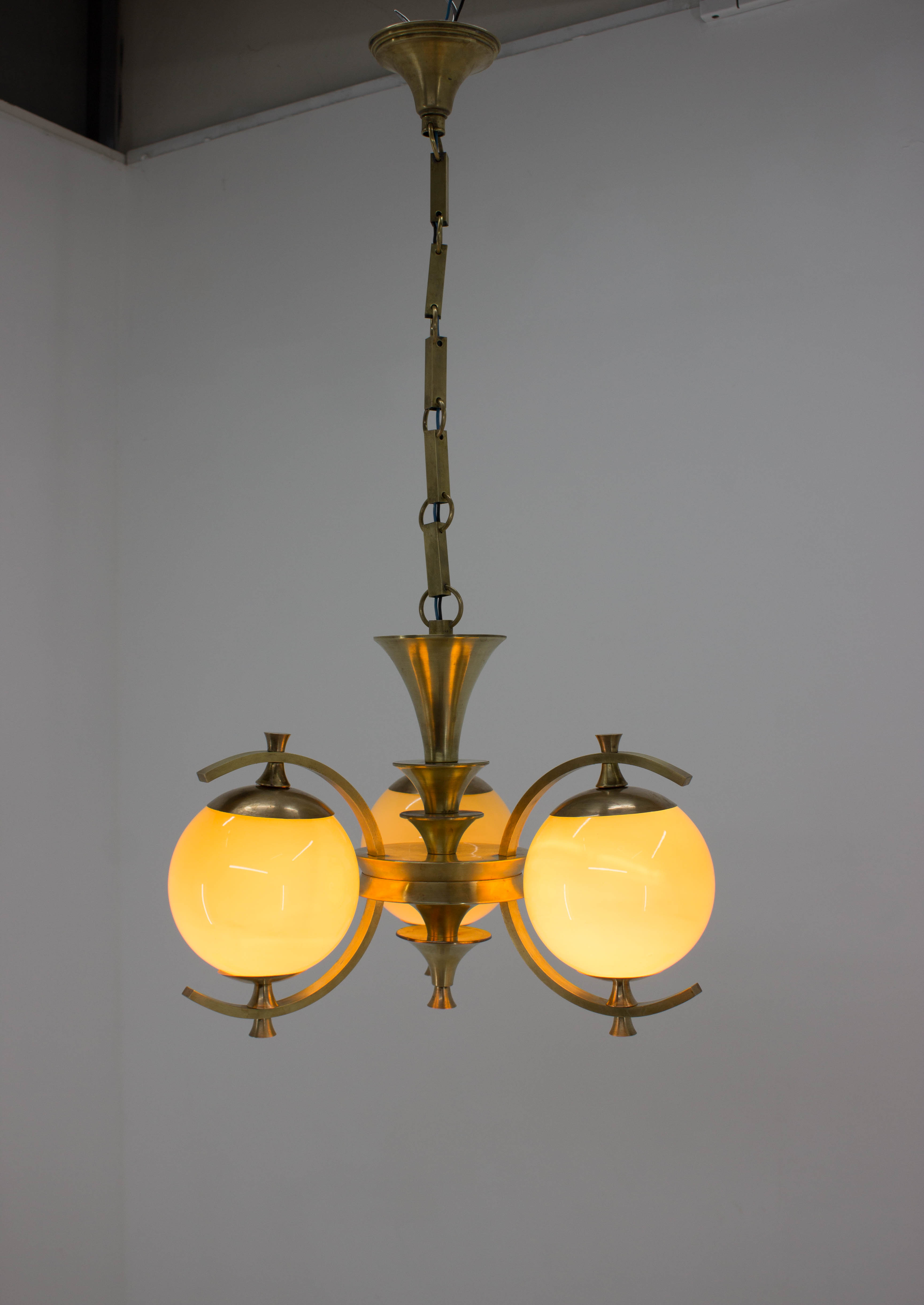 Brass chandelier, 1920s