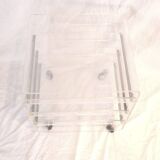 Plexiglass box with drawers on casters