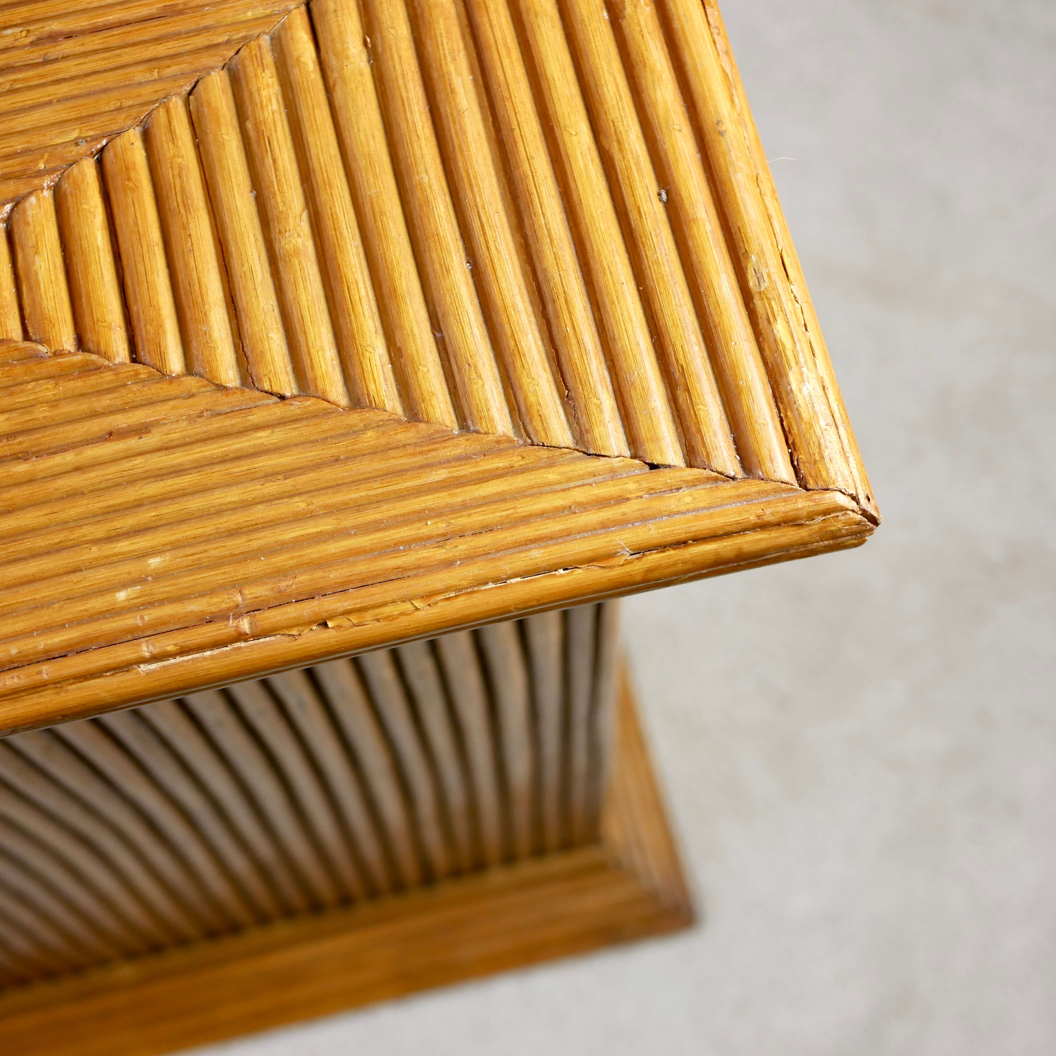 Pair of rattan pedestals 60s