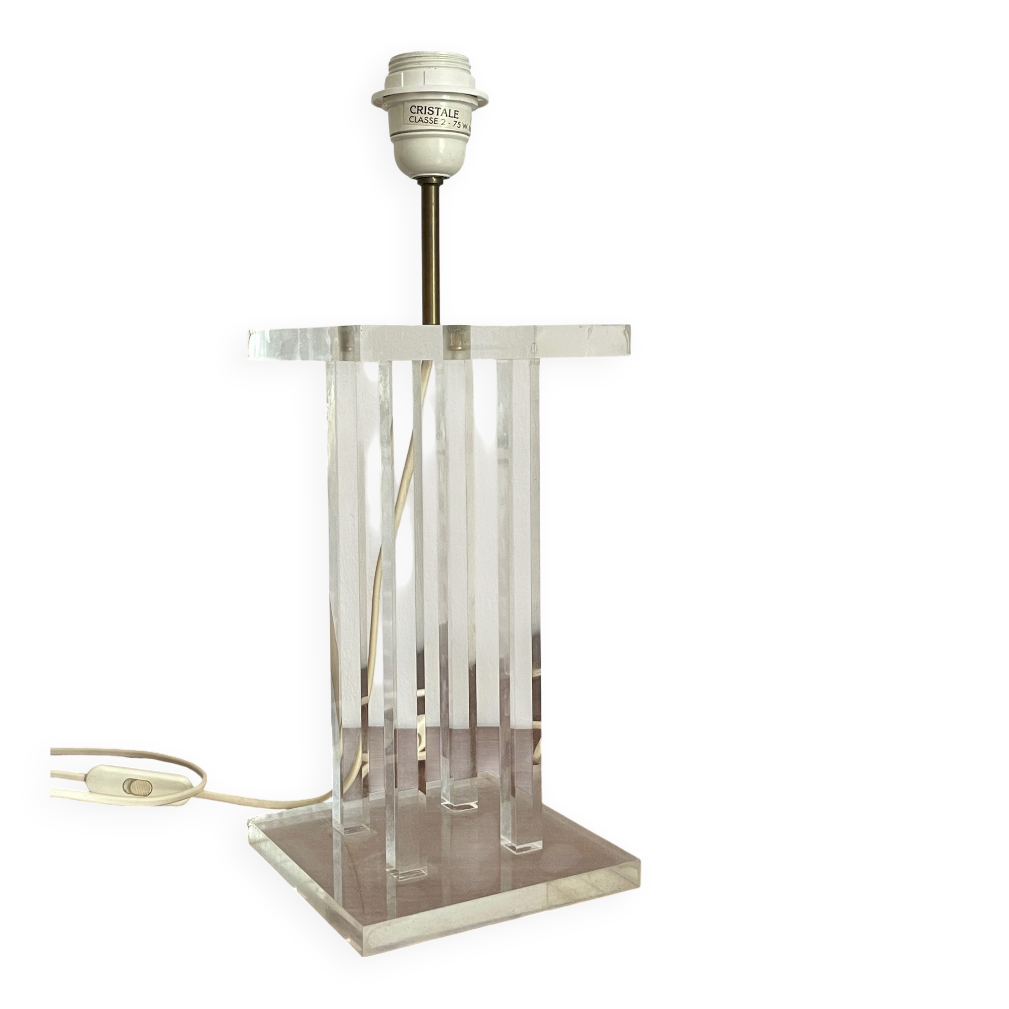 Vintage lamp by David Lange, crystal model in plexiglass.