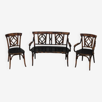 Baumann bentwood garden furniture, set of 3 seats