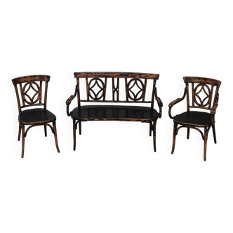 Baumann bentwood garden furniture, set of 3 seats