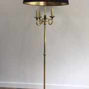 Floor lamp in brushed steel and brass. In the style of Maison Charles