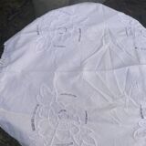 Pillowcase, white cotton cushion cover, embroidered with flowers with days, art deco