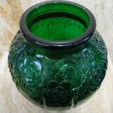 Vase ovoïde verre vert art déco
